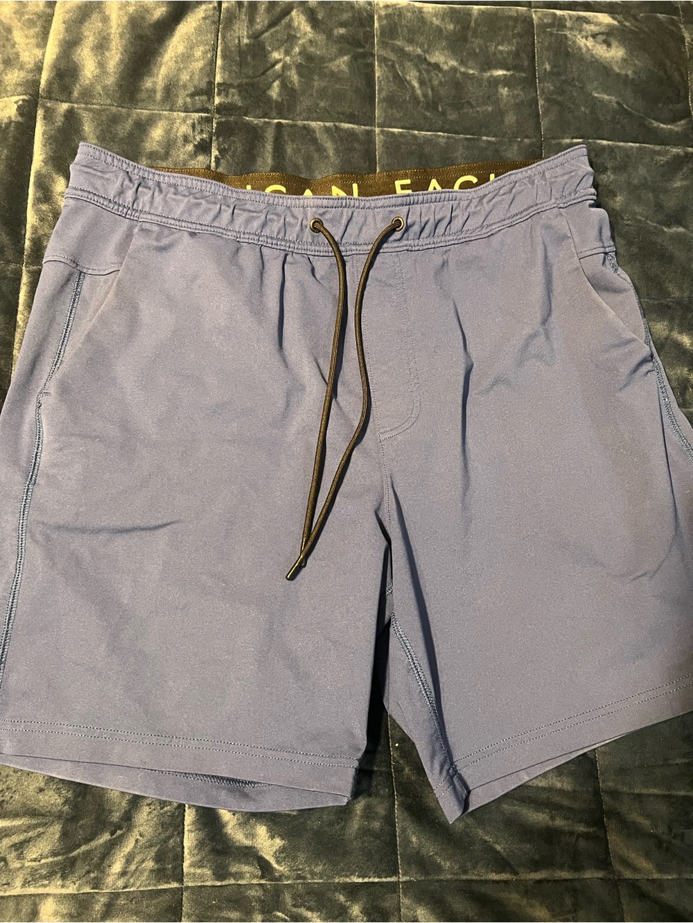 American Eagle Navy Blue Athletic Shorts with Black Waistband